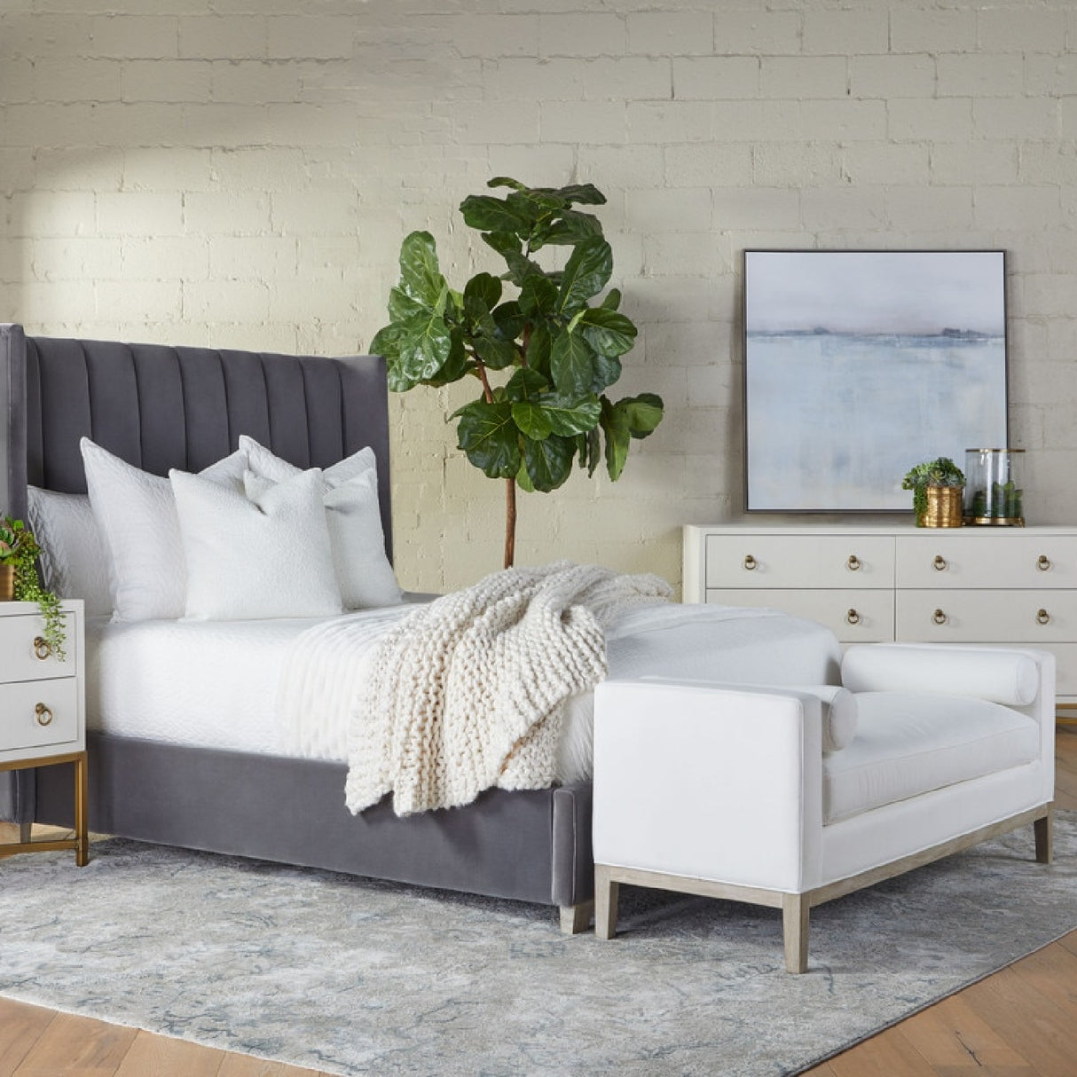   Modern European furniture - White Upholstered Bench - www.oroa.com | Oroa.com