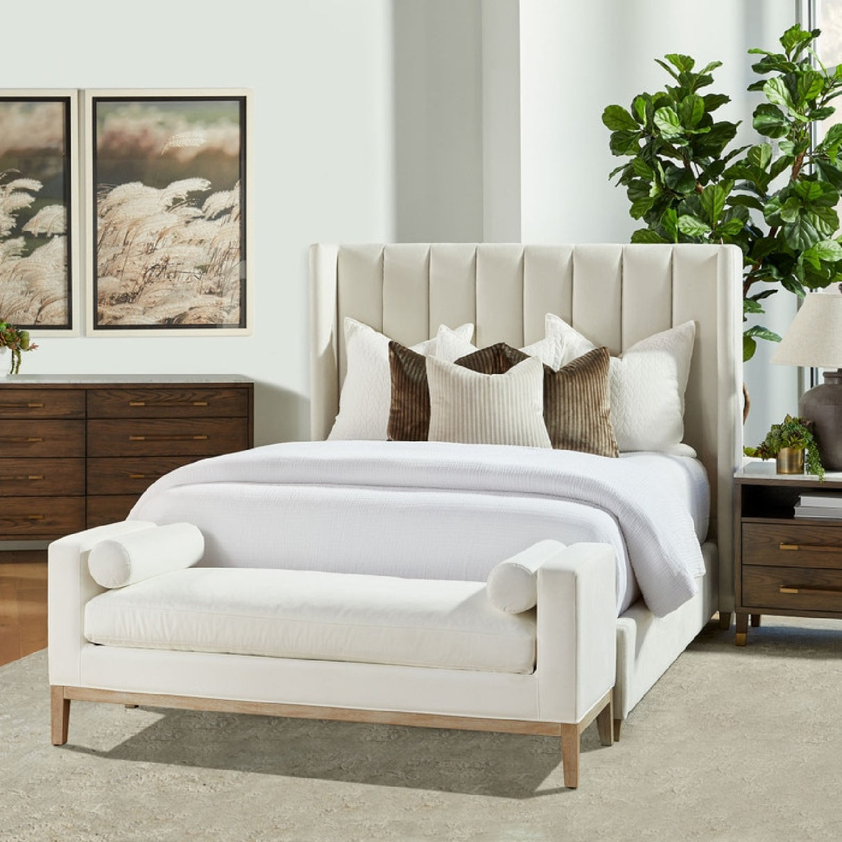   Modern European furniture - White Upholstered Bench - www.oroa.com | Oroa.com