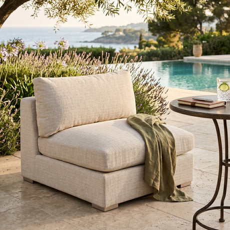   Modern European furniture - Beige Outdoor Modular Armless Chair - www.oroa.com | Oroa.com