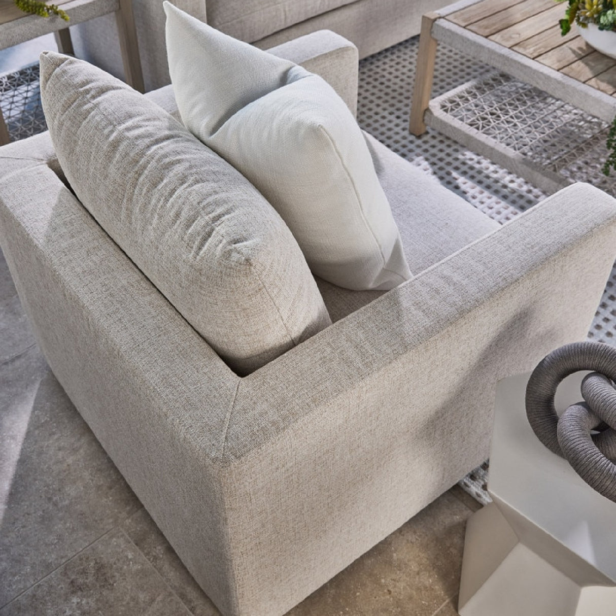   Modern European furniture - Beige Track-Armed Outdoor Sofa - www.oroa.com | Oroa.com