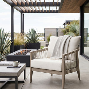   Modern European furniture - White Cushioned Outdoor Club Chair - www.oroa.com | Oroa.com
