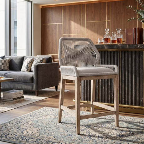   Modern European furniture - Woven Flat Rope Counter Stool - www.oroa.com | Oroa.com
