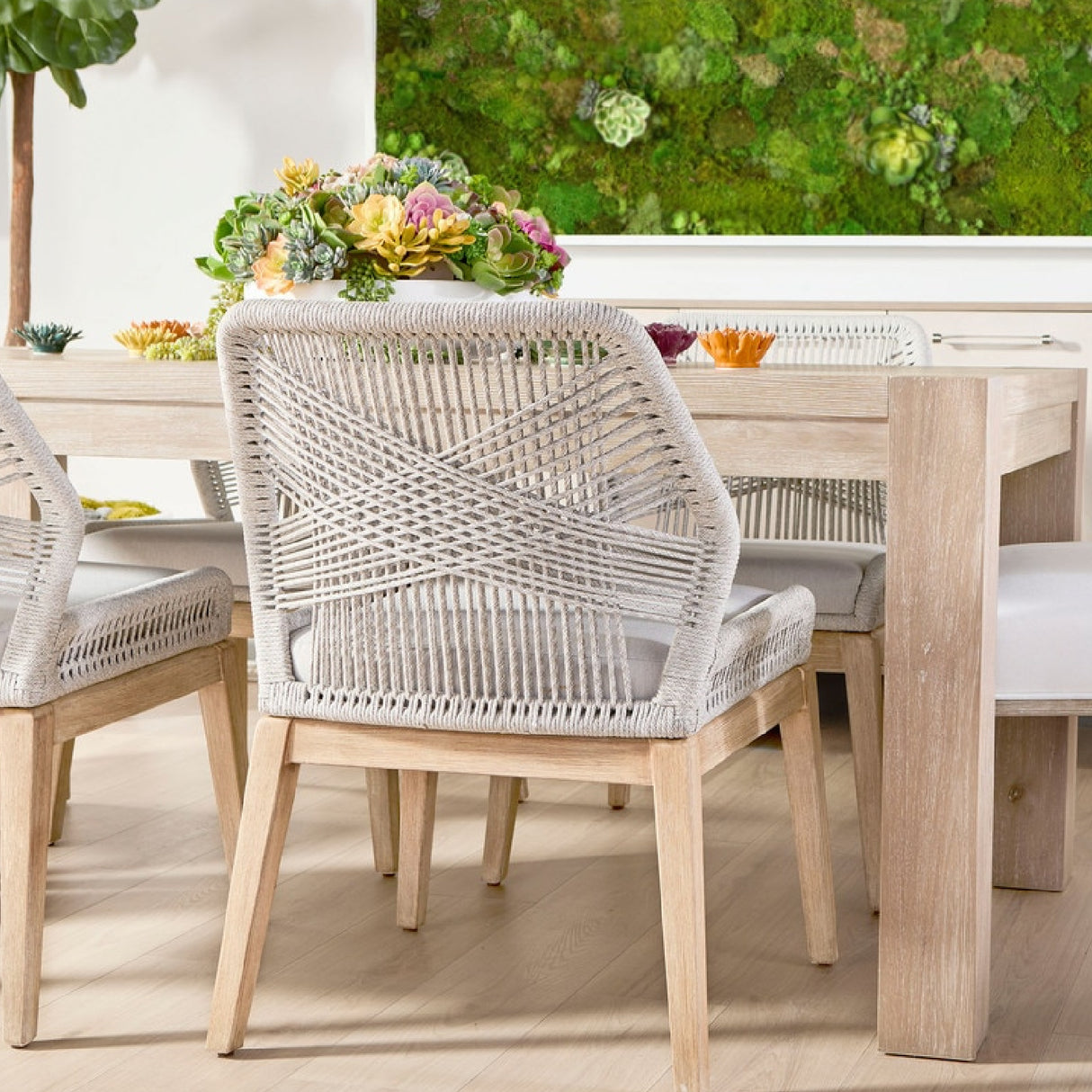   Modern European furniture - Woven Flat Rope Dining Chairs (2) - www.oroa.com | Oroa.com