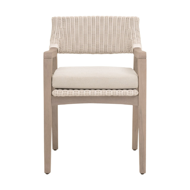 Modern European furniture - White Rattan Outdoor Dining Armchair - www.oroa.com