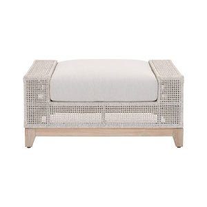   Beige Woven Rope Outdoor Ottoman | Oroa.com