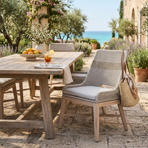   Modern European furniture - Taupe Rope Outdoor Dining Chairs (2) - www.oroa.com | Oroa.com