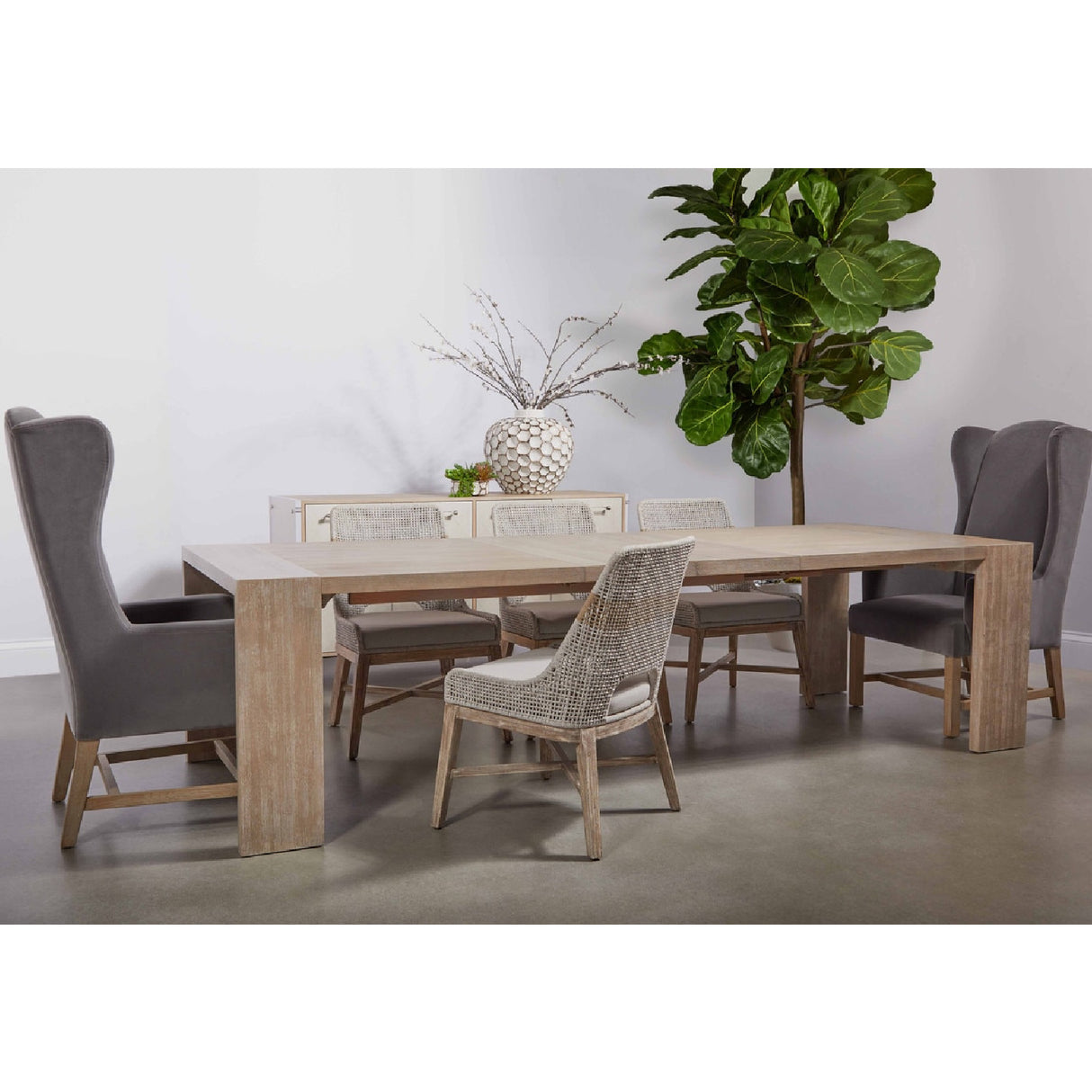   Modern European furniture - Taupe Stripe Rope Dining Chairs (2) - www.oroa.com | Oroa.com