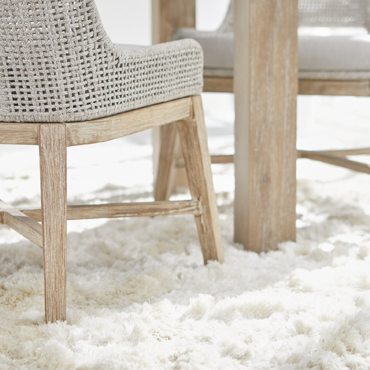   Modern European furniture - Taupe Stripe Rope Dining Chairs (2) - www.oroa.com | Oroa.com