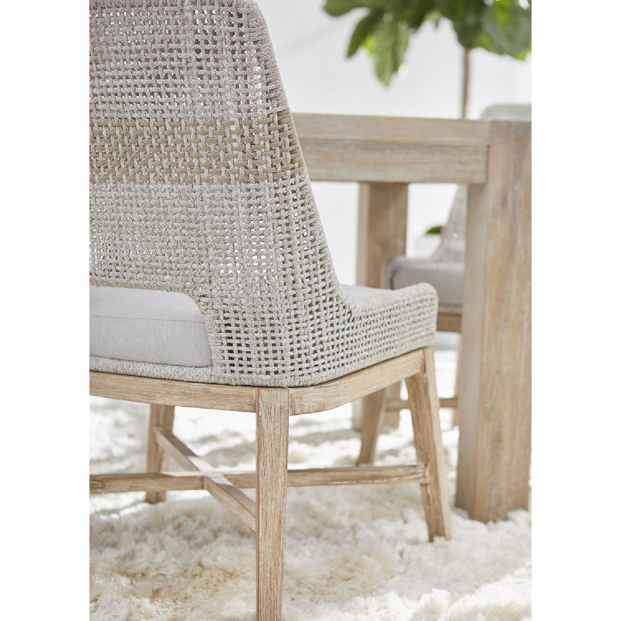   Modern European furniture - Taupe Stripe Rope Dining Chairs (2) - www.oroa.com | Oroa.com