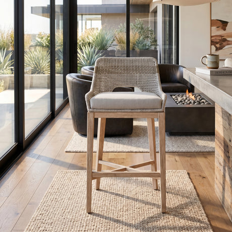   Modern European furniture - Taupe Stripe Rope Bar Stool - www.oroa.com | Oroa.com