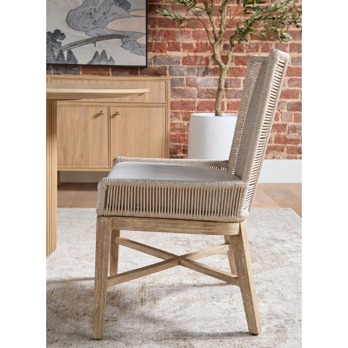   Modern European furniture - Beige Rope Dining Chairs (2) - www.oroa.com | Oroa.com