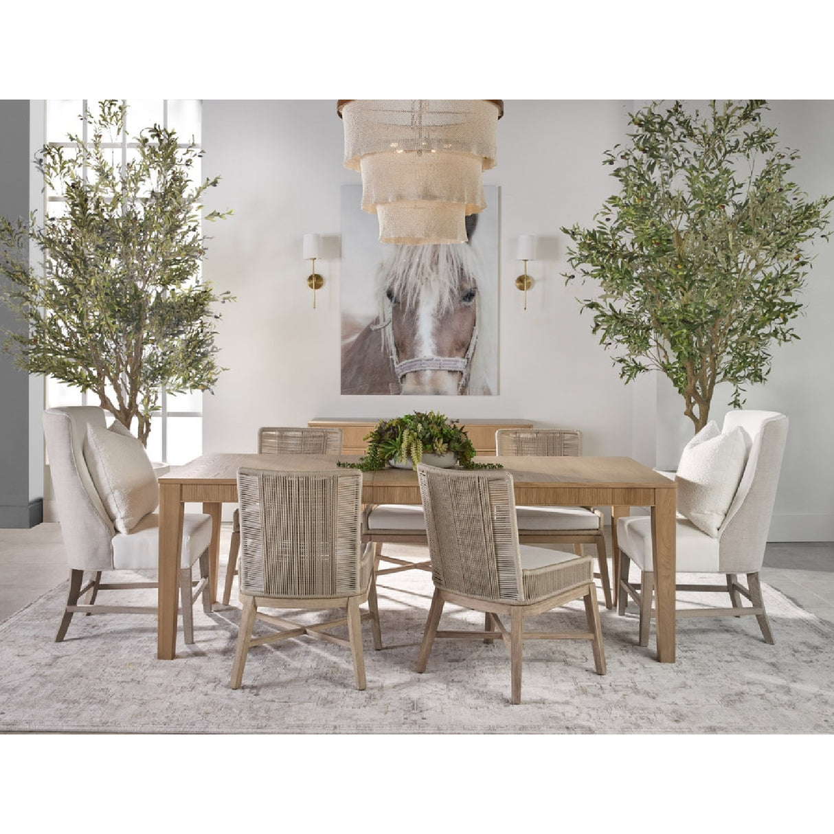   Modern European furniture - Beige Rope Dining Chairs (2) - www.oroa.com | Oroa.com