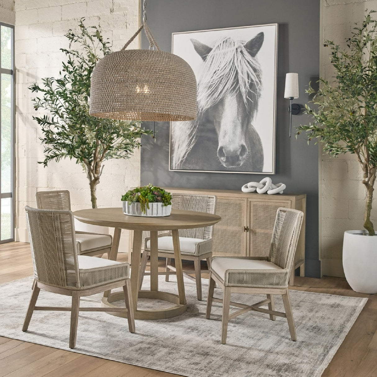   Modern European furniture - Beige Rope Dining Chairs (2) - www.oroa.com | Oroa.com