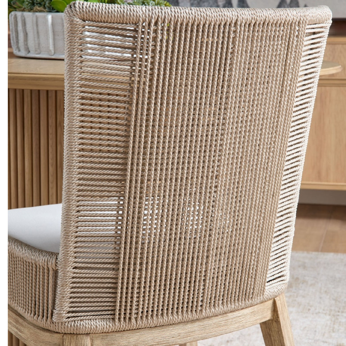   Modern European furniture - Beige Rope Dining Chairs (2) - www.oroa.com | Oroa.com