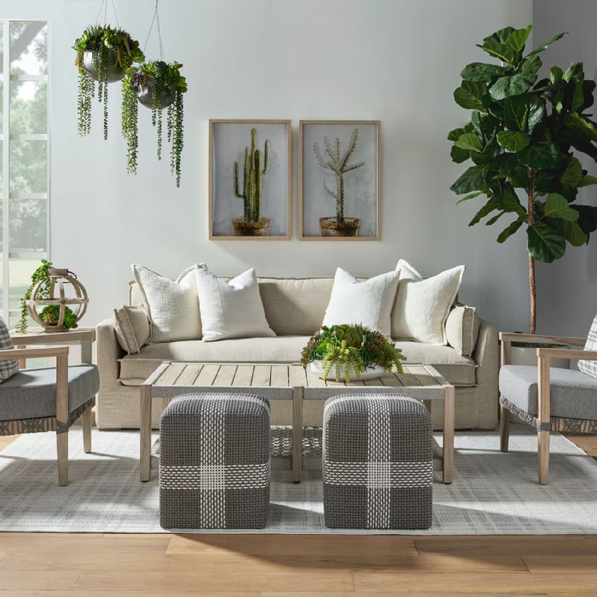   Modern European furniture - Woven Flat Rope Indoor/Outdoor Ottoman - www.oroa.com | Oroa.com