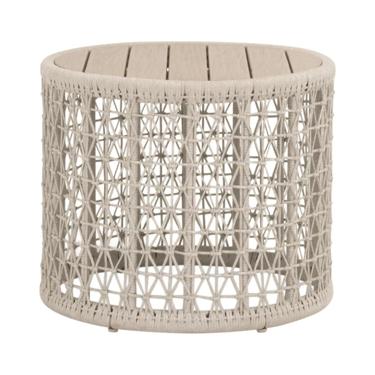   Beige Rope Outdoor End Table | Oroa.com