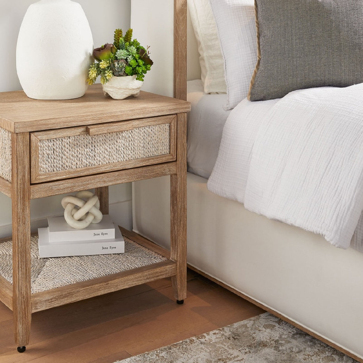   Modern European furniture - Gray Mahogany 1-Drawer Nightstand - www.oroa.com | Oroa.com
