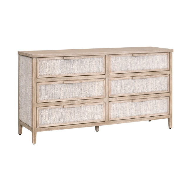Modern European furniture - Gray Mahogany 6-Drawer Double Dresser - www.oroa.com