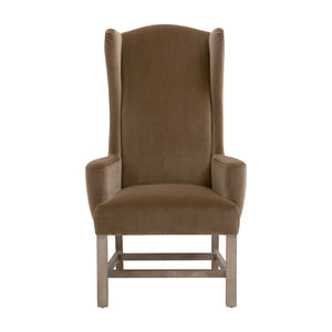   Modern European furniture - Brown Velvet High-Back Accent Chair - www.oroa.com | Oroa.com