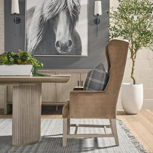   Modern European furniture - Brown Velvet High-Back Accent Chair - www.oroa.com | Oroa.com
