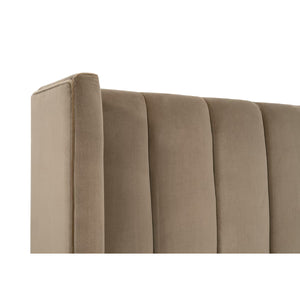   Modern European furniture - Velvet Channeled Queen Bed - www.oroa.com | Oroa.com
