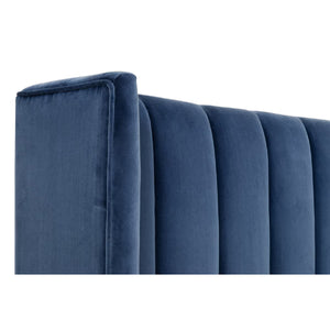   Modern European furniture - Velvet Channeled Queen Bed - www.oroa.com | Oroa.com