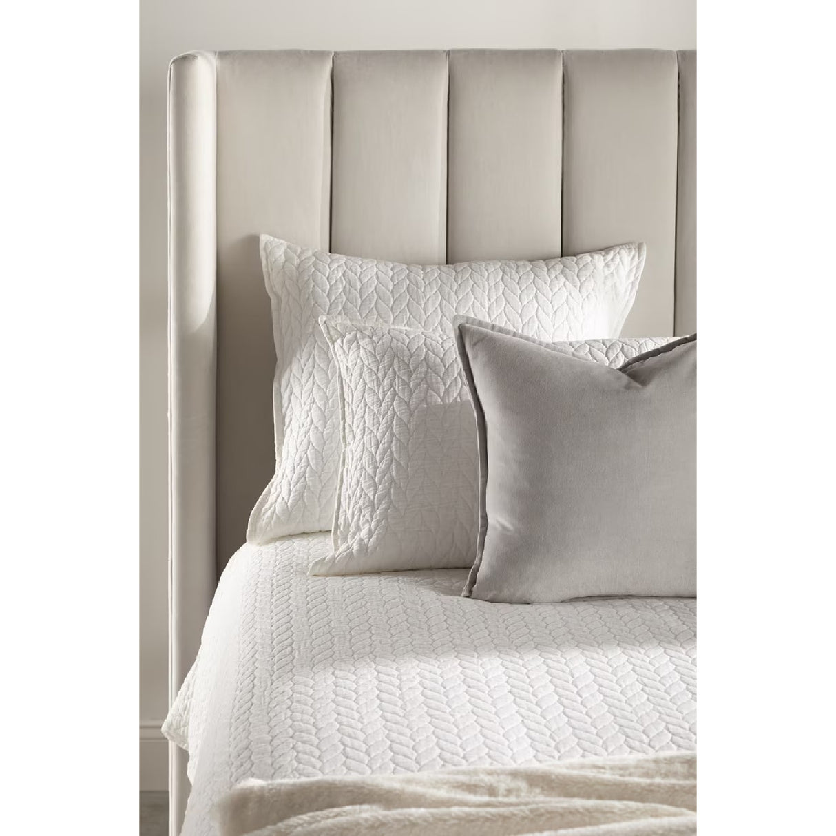   Cream Velvet California King Bed | Oroa.com