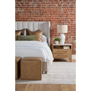   Cream Velvet California King Bed | Oroa.com