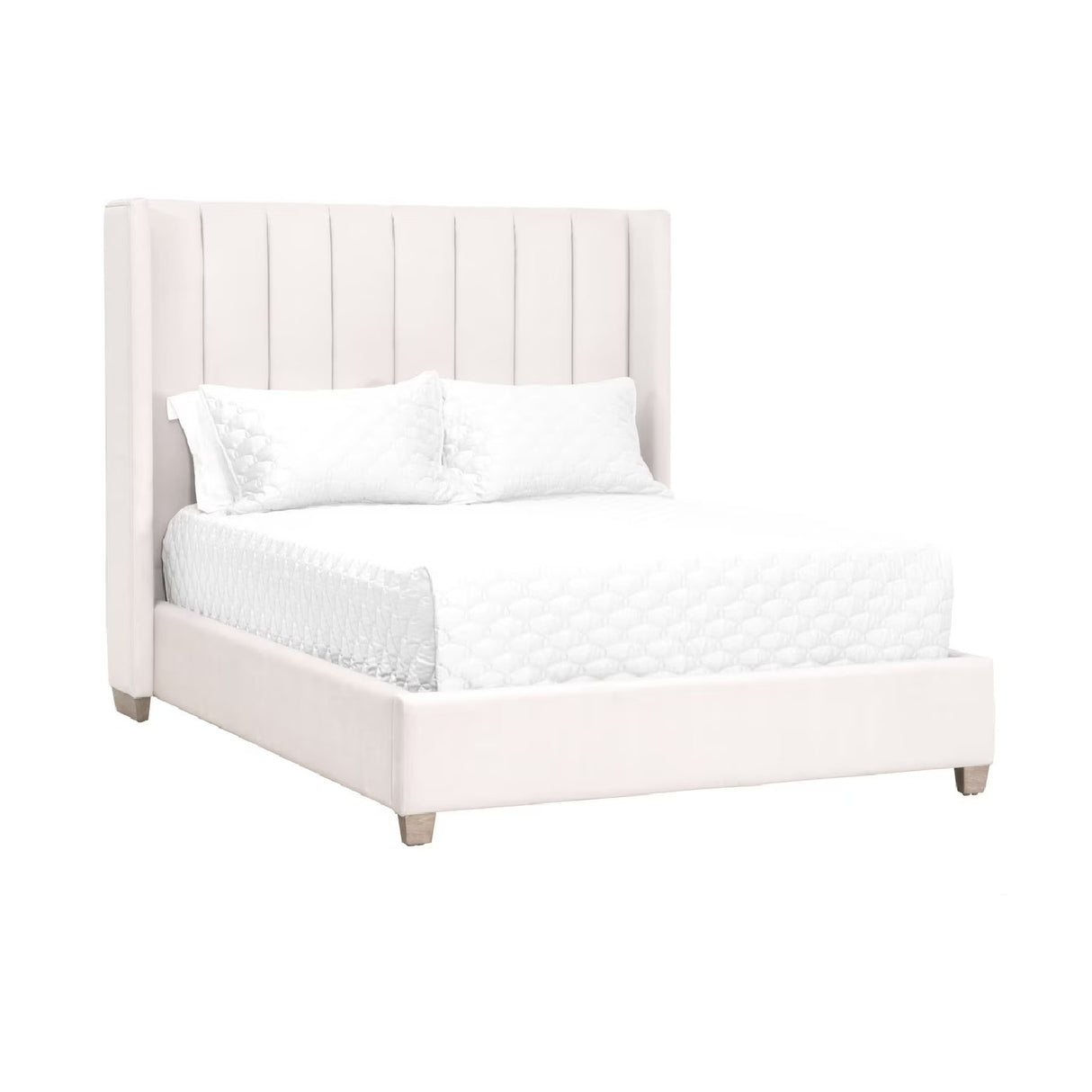   Cream Velvet California King Bed | Oroa.com