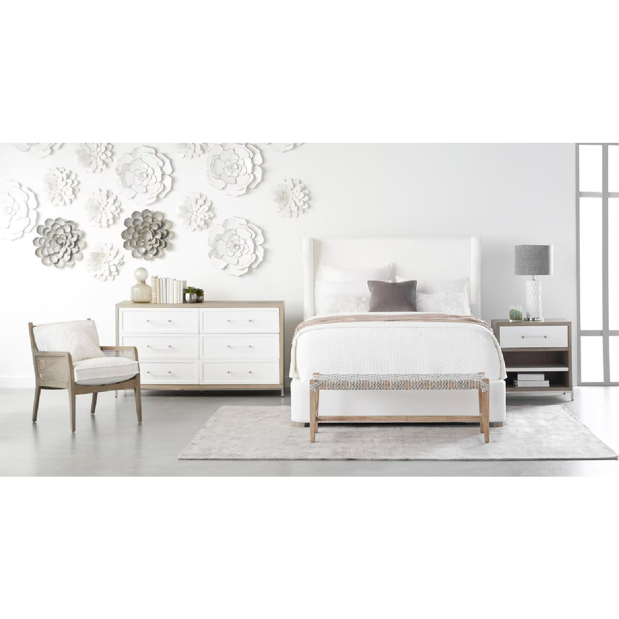   Wing-Shaped Headboard Queen Bed | Oroa.com