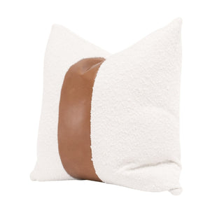   White Boucle Leather Pillows (2) | Oroa.com