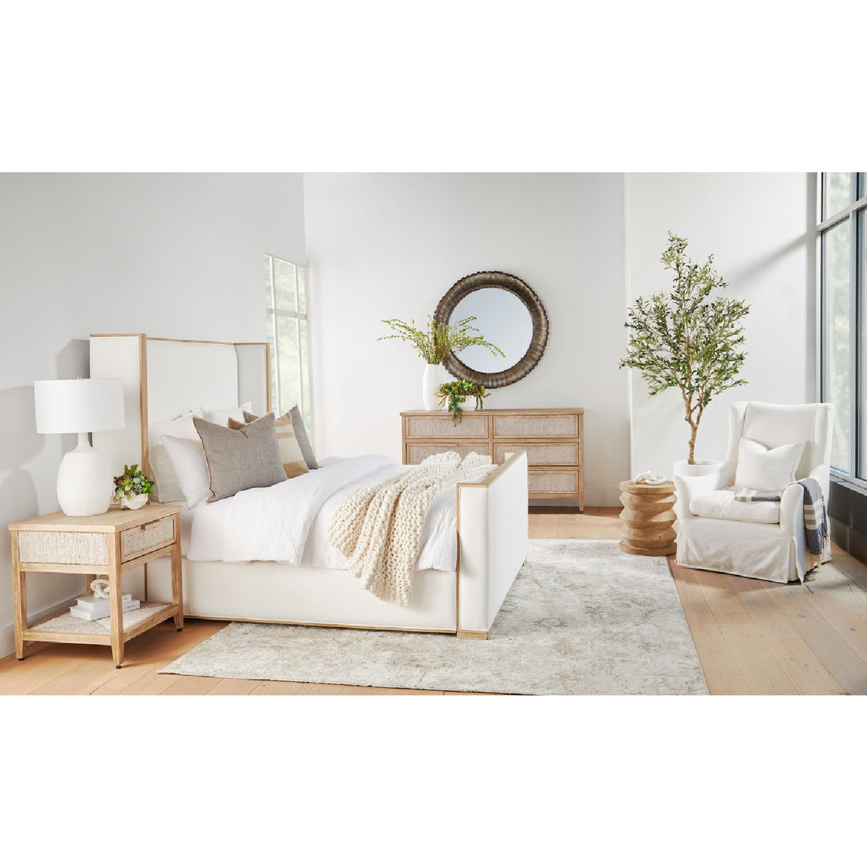   Pine Wood Cylindrical Accent Table | Oroa.com