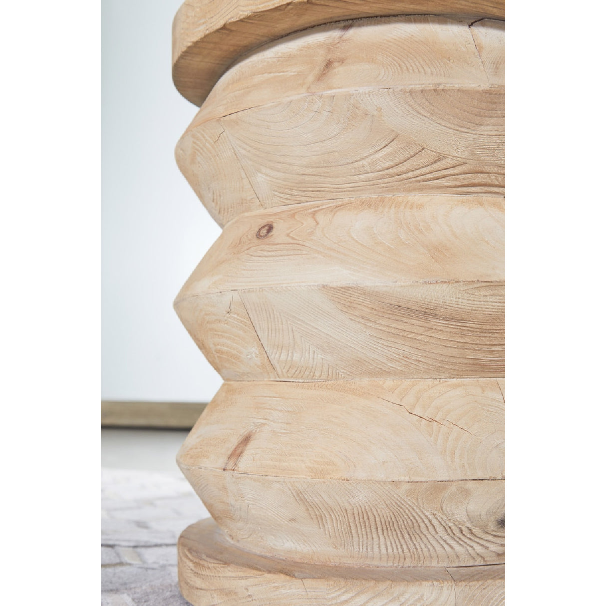   Pine Wood Cylindrical Accent Table | Oroa.com