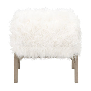   White Fur Ottoman | Oroa.com