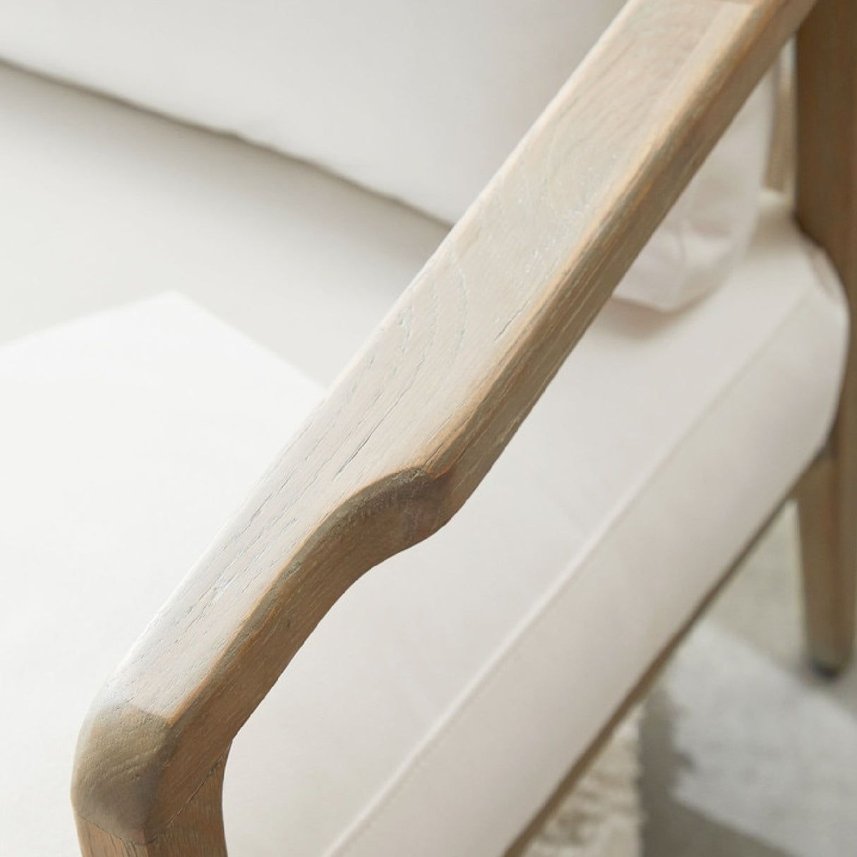   Oak Framed White Cushion Club Chair | Oroa.com
