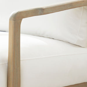   Oak Framed White Cushion Club Chair | Oroa.com