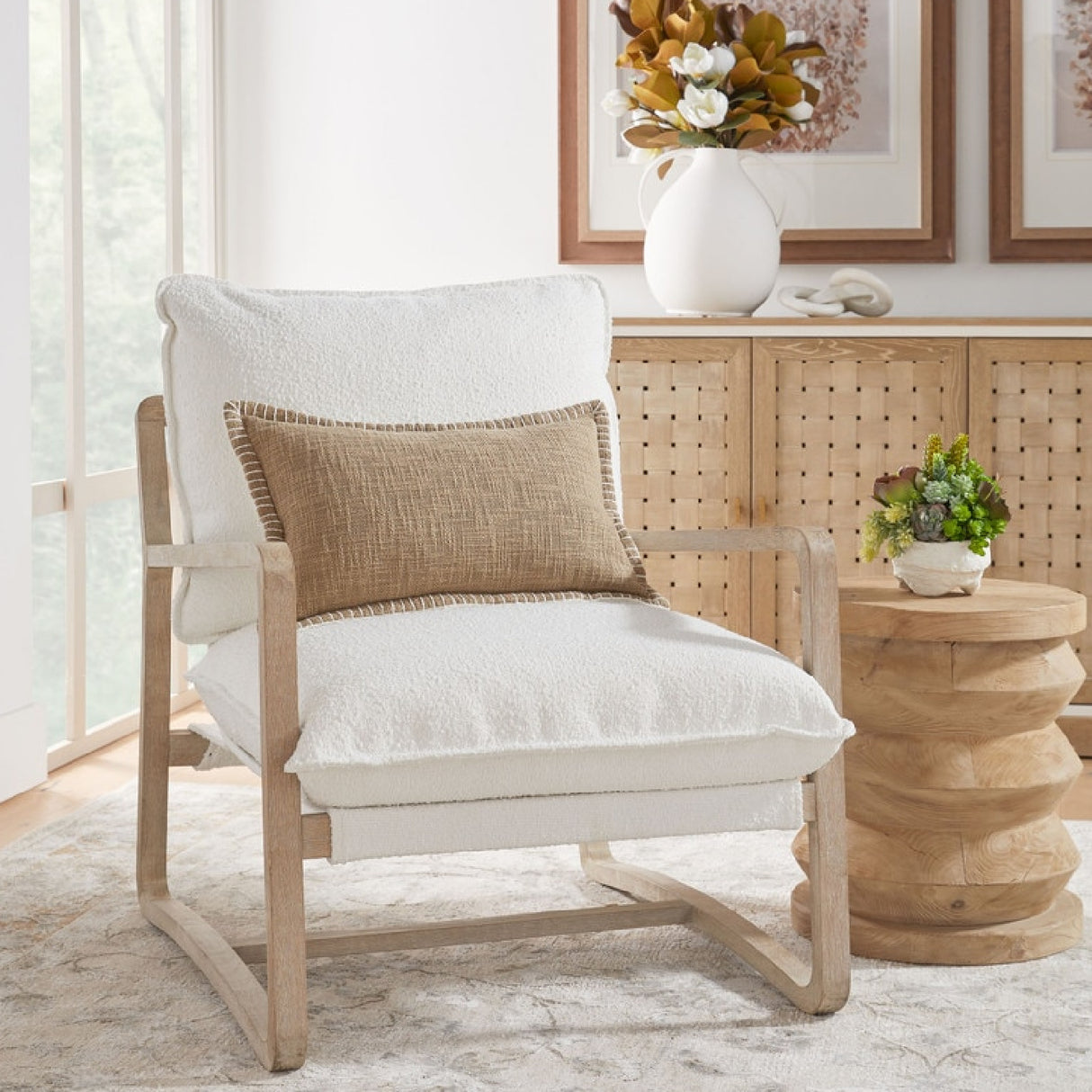   4-Door Woven Style Oak Sideboard | Oroa.com