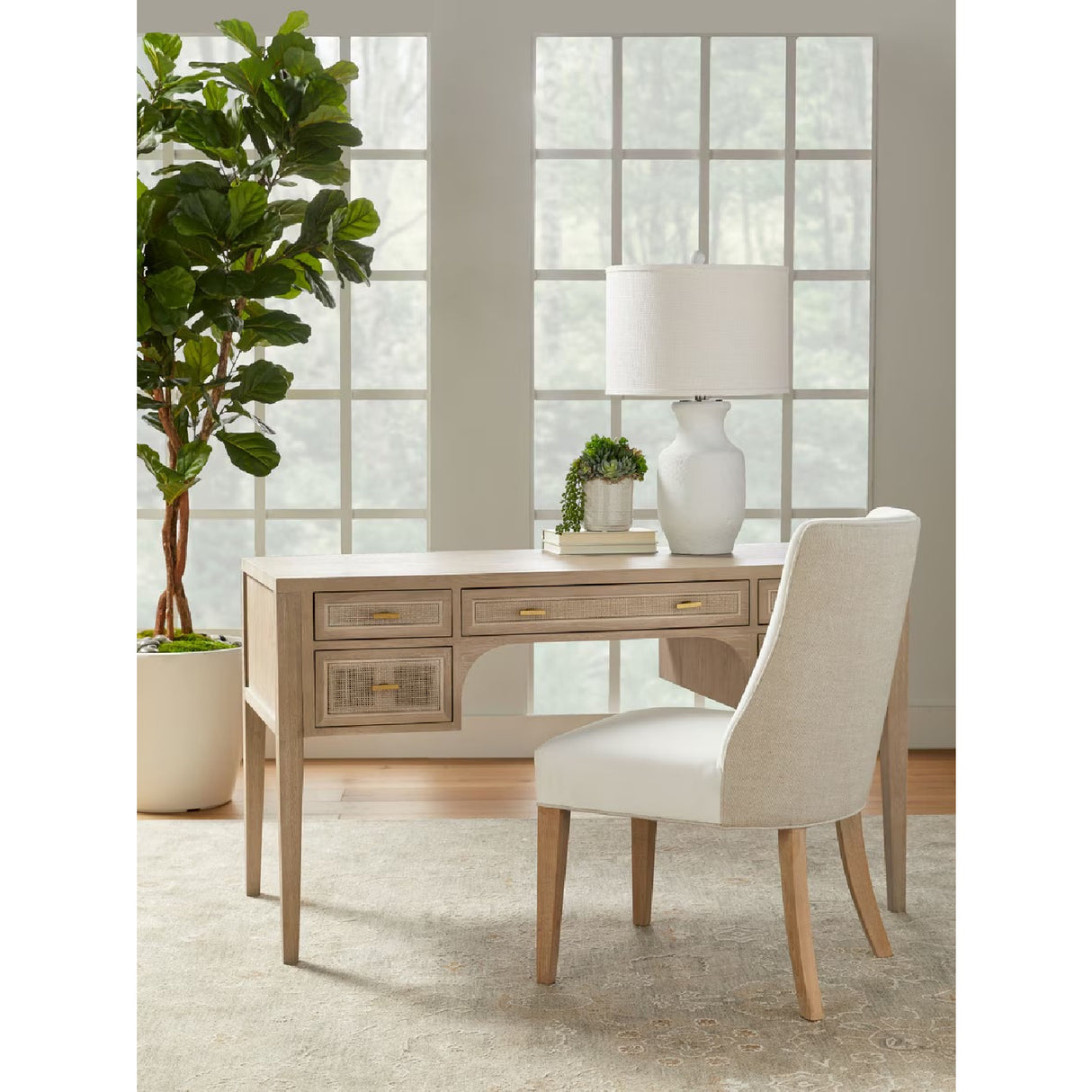   Gray Oak 5-Drawer Desk | Oroa.com