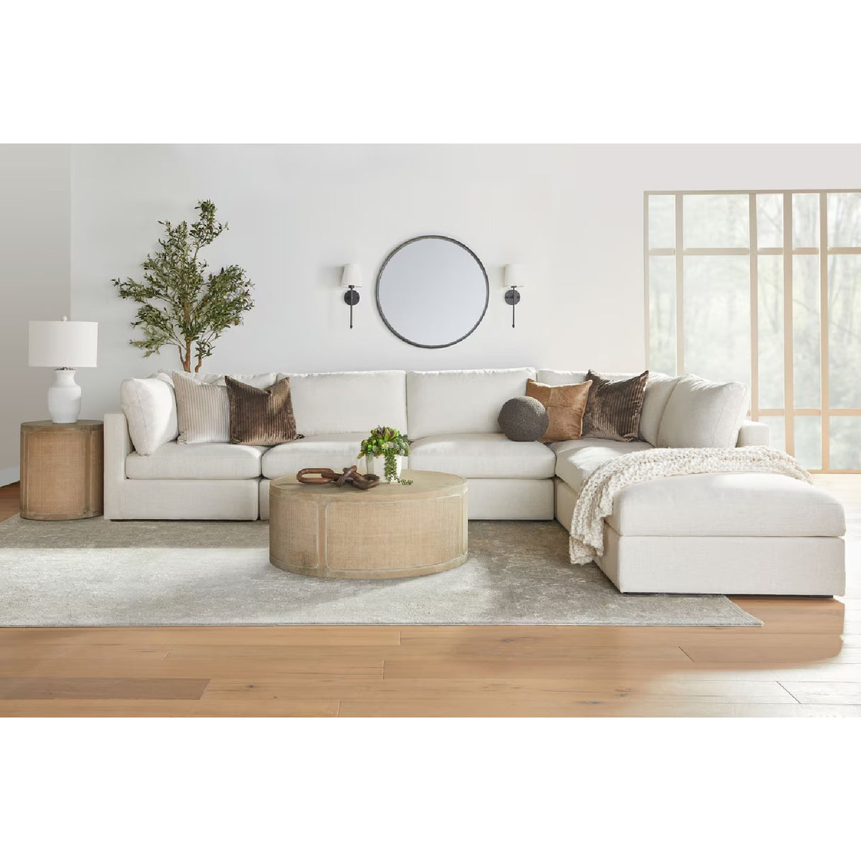   Gray Oak Round Coffee Table | Oroa.com