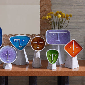   Colored Glass Face Vase | Oroa.com