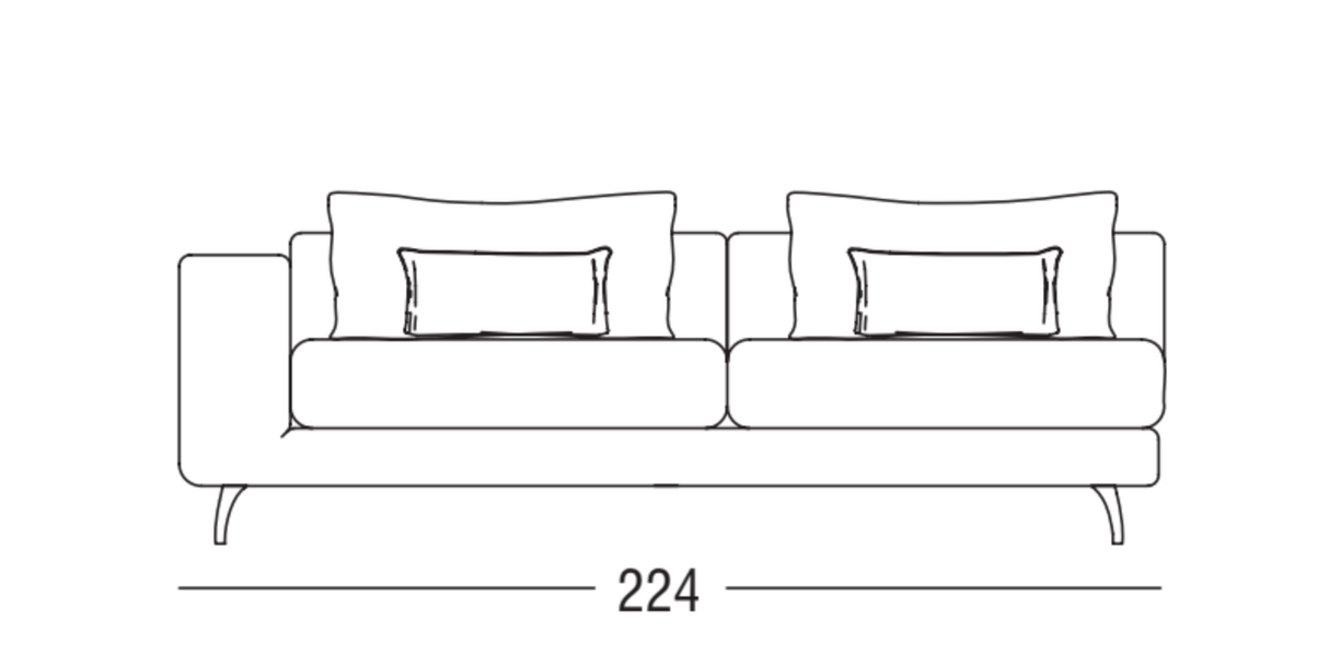   Angled Metal Leg Sofa | Oroa.com