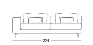   Angled Metal Leg Sofa | Oroa.com