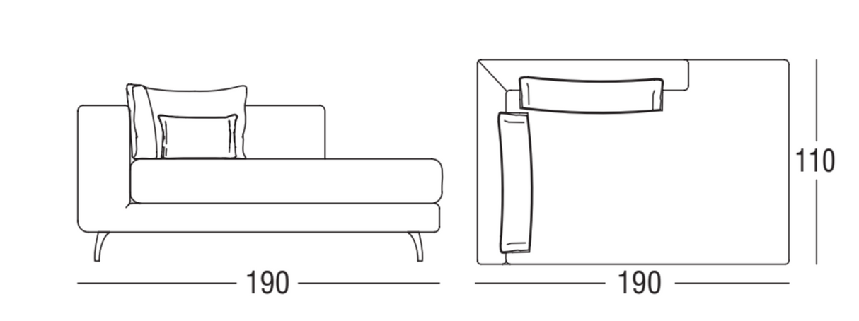   Angled Metal Leg Sofa | Oroa.com