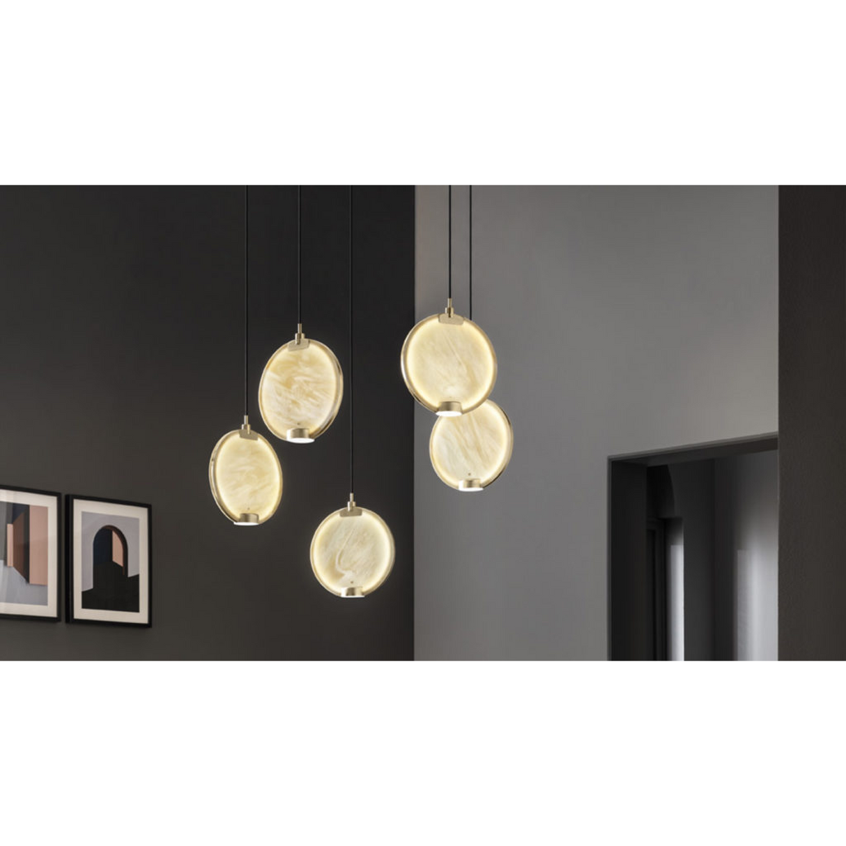   5-Round Glass Hanging Lamp | Oroa.com