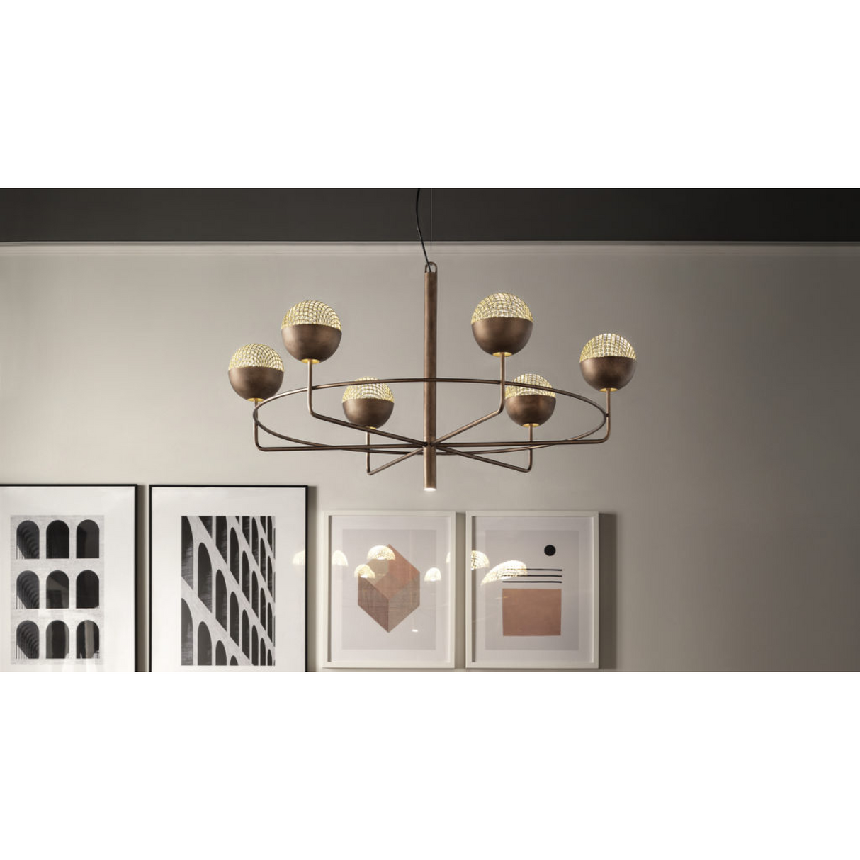   Round Metal Mesh Chandelier | Oroa.com