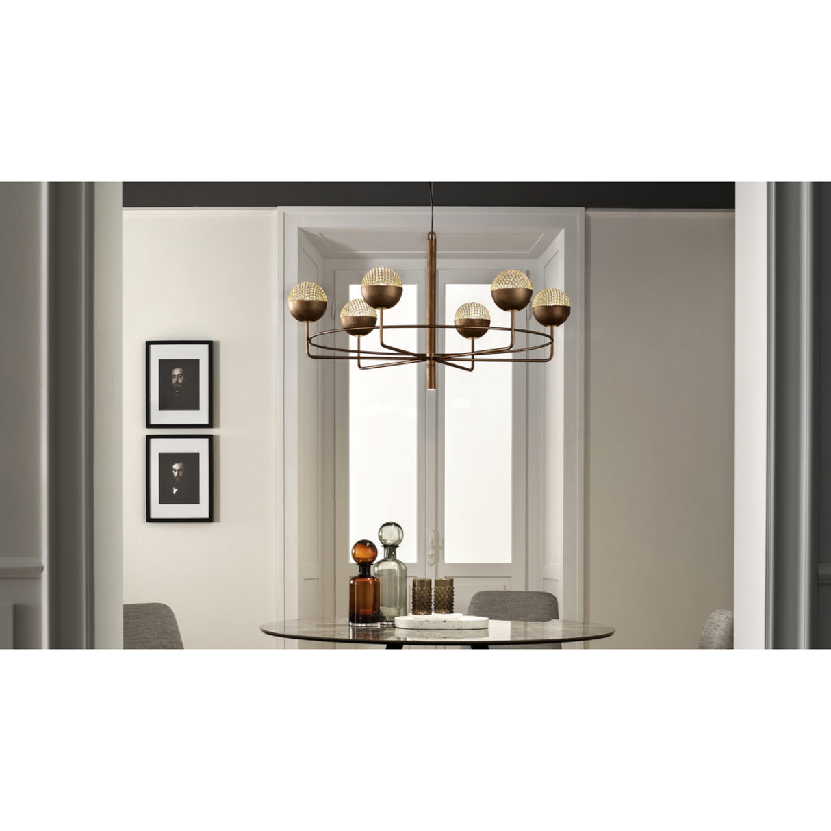   Round Metal Mesh Chandelier | Oroa.com