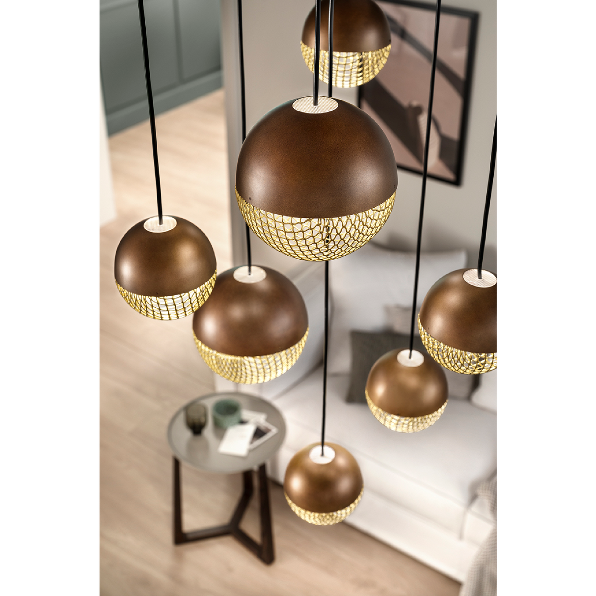   Metal Mesh Sphere Hanging Lamp | Oroa.com