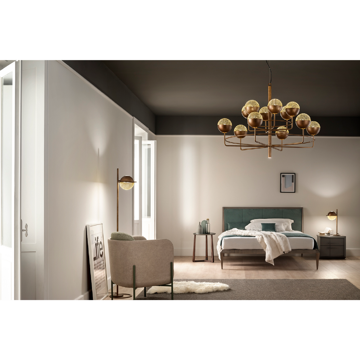   Round Metal Mesh Floor Lamp | Oroa.com