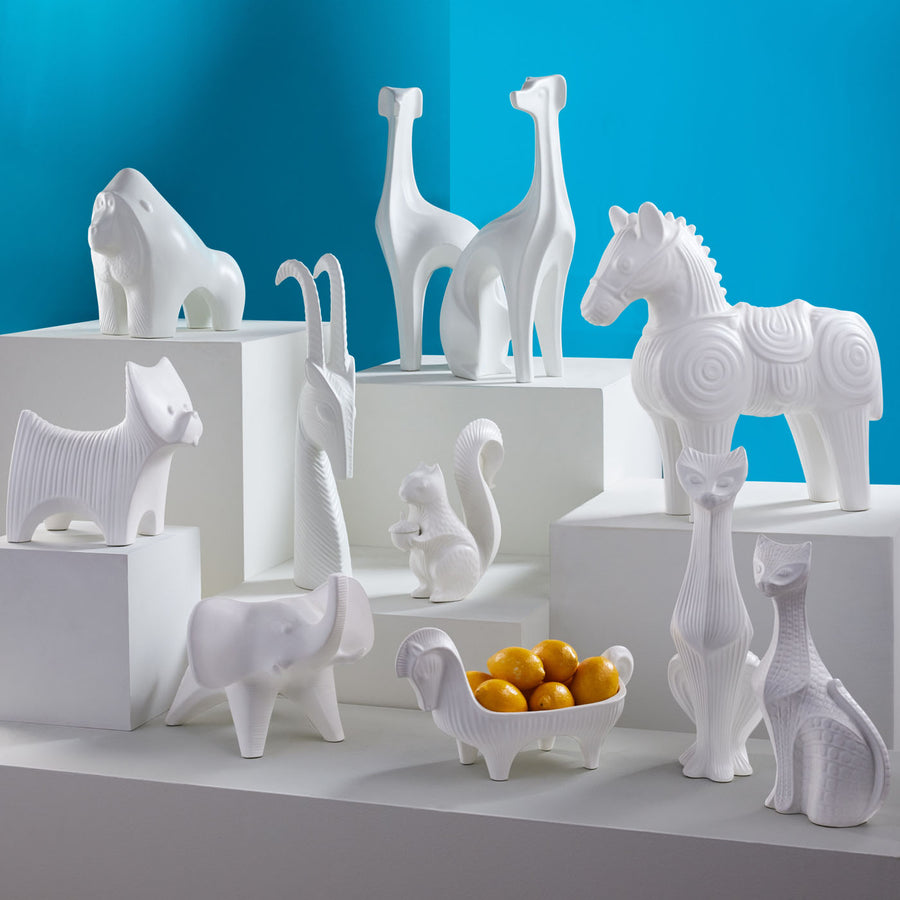   White Stoneware Horse Sculpture L | Oroa.com