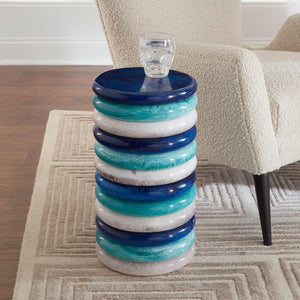   Stacked Marbleized Ring Accent Table | Oroa.com
